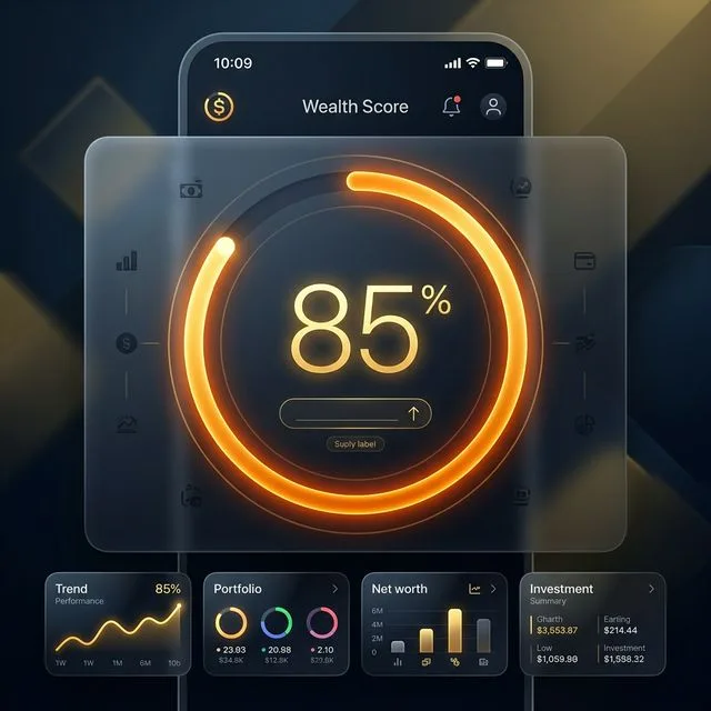 A mobile report view showing a financial rhythm score